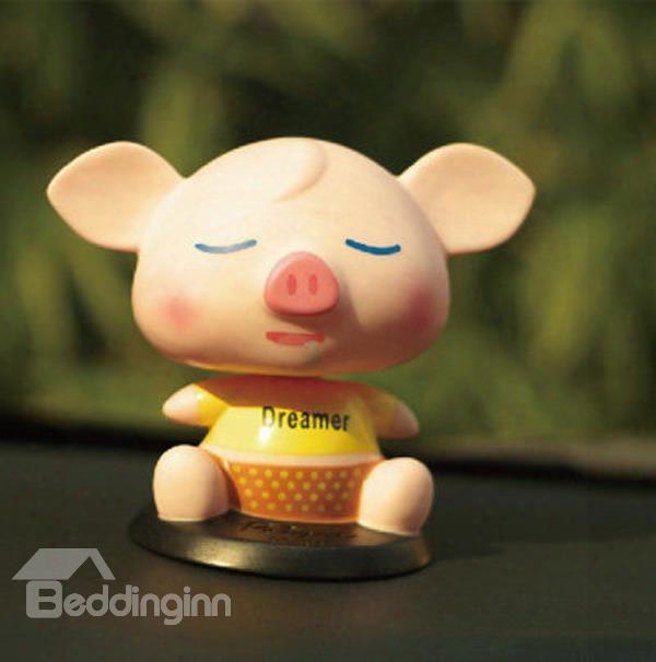 Dreaming Small Cute Fat Pig Style Creative Car Decor