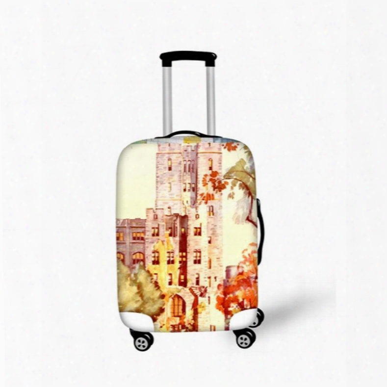 Dreamy Castle Pattern 3d Painted Luggage Protect Cover