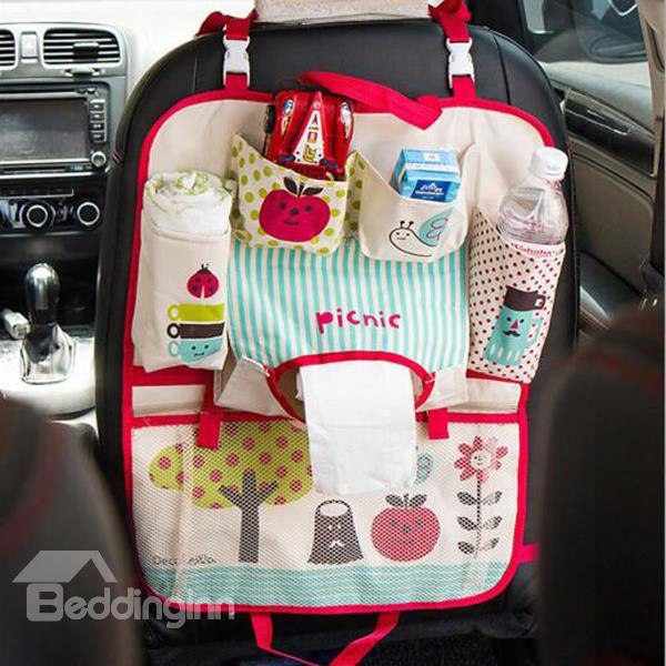 Easy Install And Multifunction Oxfordc Loth Charming Backseat Organizer