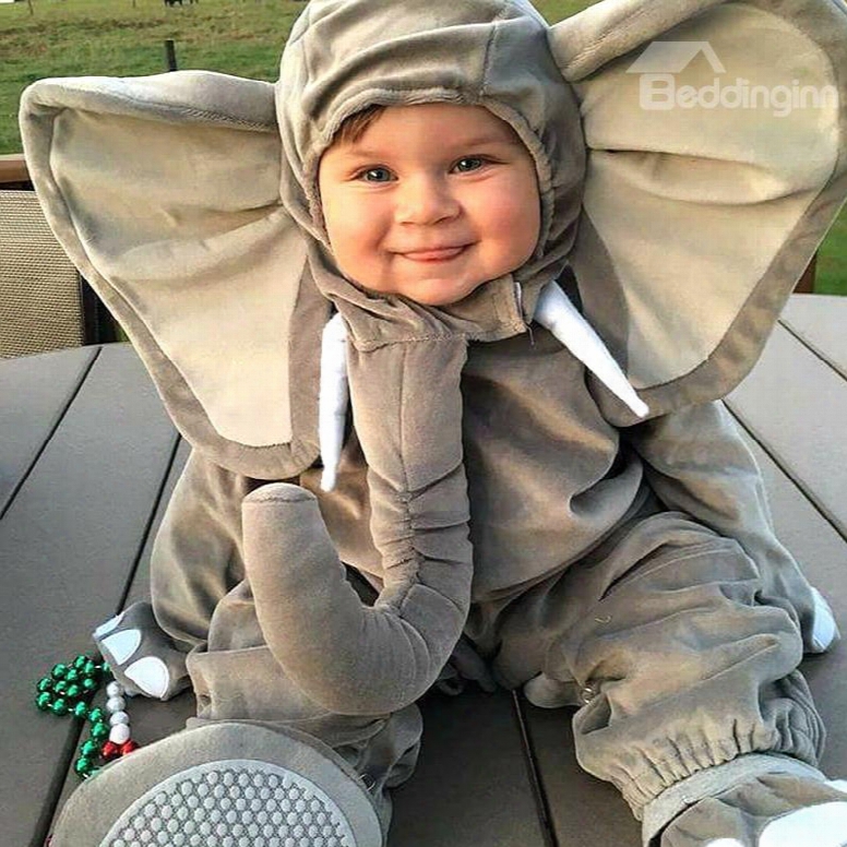 Elephant Shaped Ears Decoration Polyester Gray Baby Costume