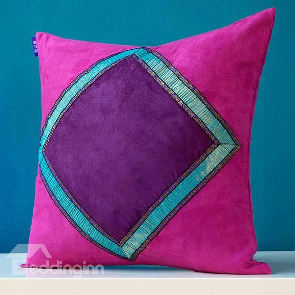 Exotic Style Diamond Pattern Throw Pillow Case