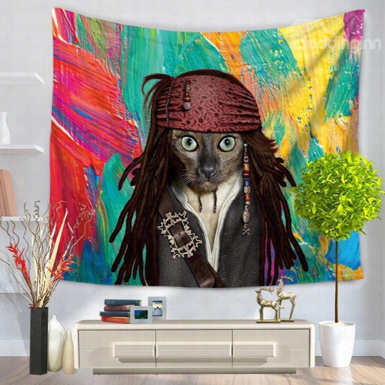 Famous Captain Jack Shape Wwith Dog Face Decorative Hanging Wall Tapestry