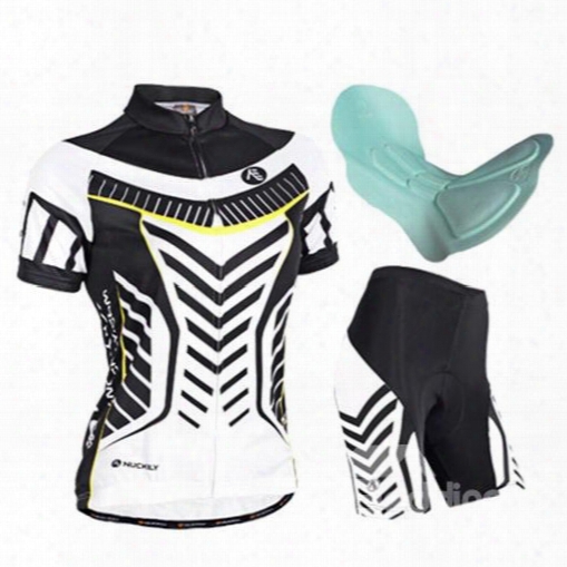 Female Breathable Short Sleeve Jersey With Full Zipper Sponged Quick-dry Cycling Suit