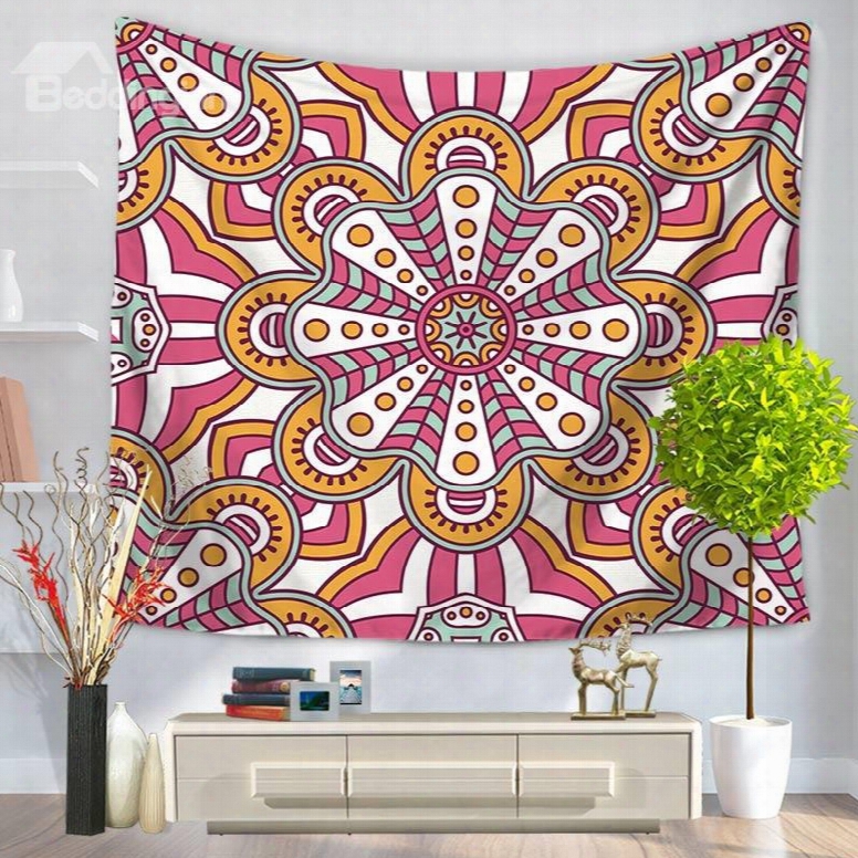 Floral Abstract Manddala Bohemian Ethnic Style Decorative Hanging Wall Tapestry