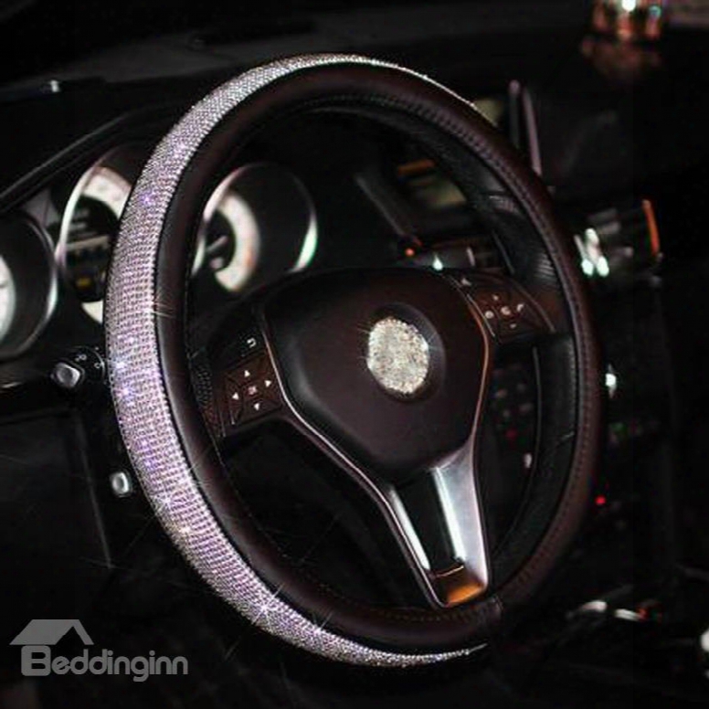 Girly Incomparable Luxurious Sparkling Top Quality Rhinestone Steering Wheel Cover