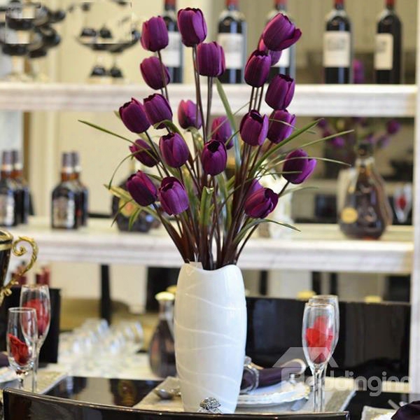 Gorgeous Silk Tulip Desktop Decoration Artificial Flower Set