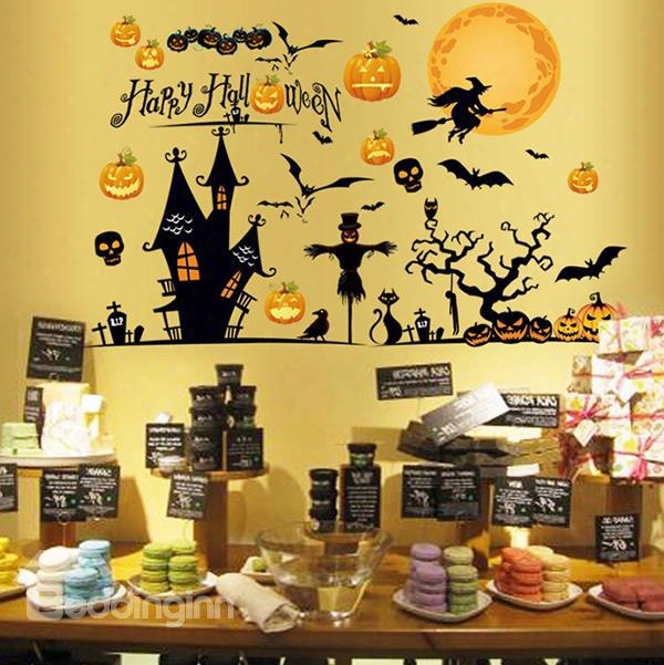 Hwlloween Festival Decoration Party Night Removable Wall Sticker