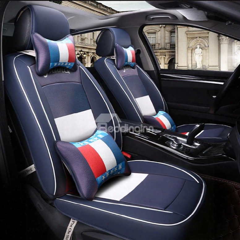 High-grade Fresh Color Mash Up Style Universal Leather Material Car Seat Cover
