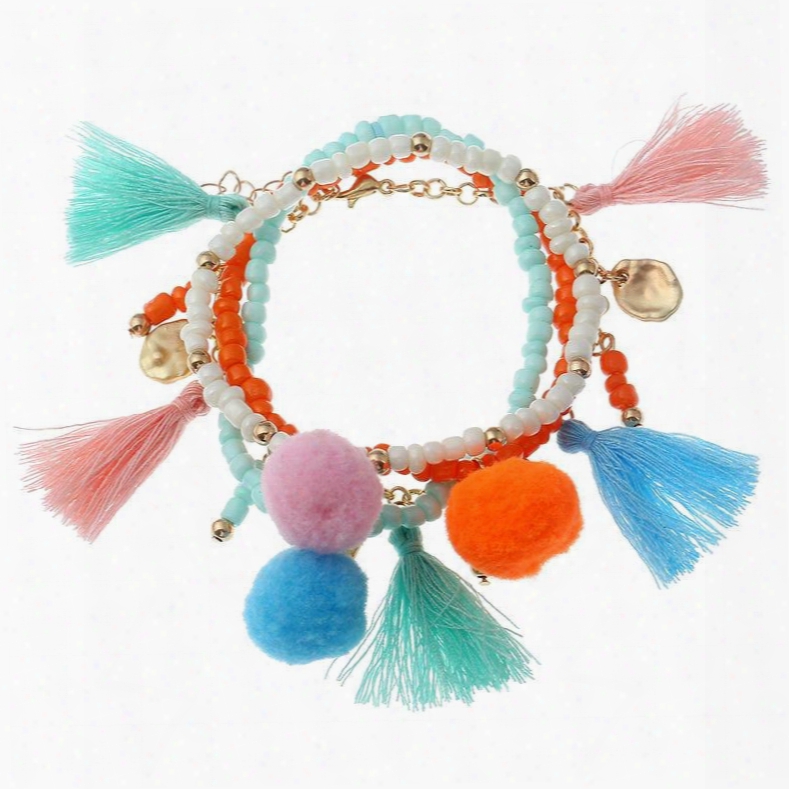 Ice Cream Color Bohemian Charm Tassel Bracelets