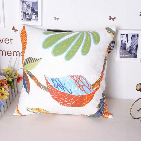 Leisurely Summer Coconutt Ree Printing Throw Pillowcase