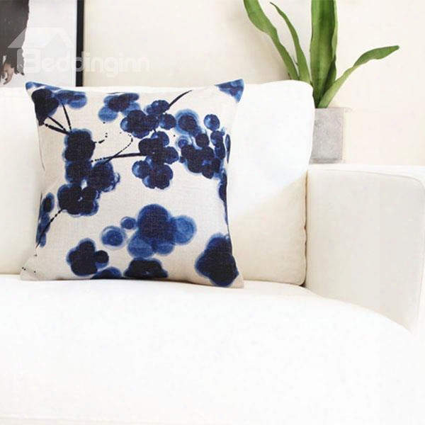 Lovely Tie-dyed Indigo Grape Throw Pillow