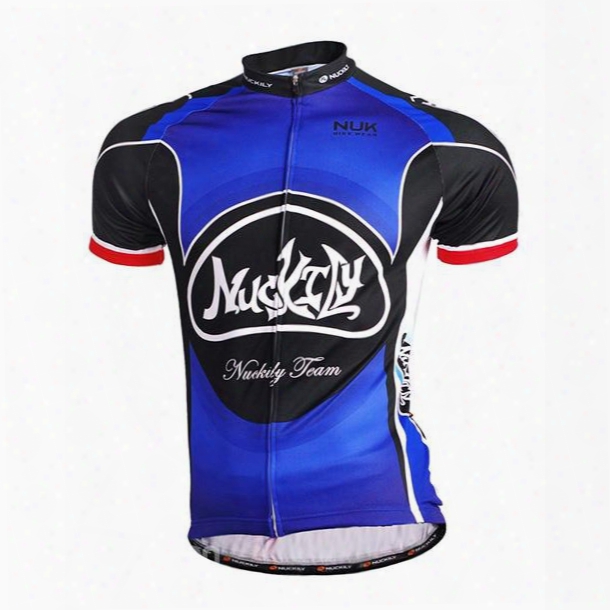 Male Blue And Black Breathable Bike Jersey Full Zipper Quuick-dry Cycling Jerse