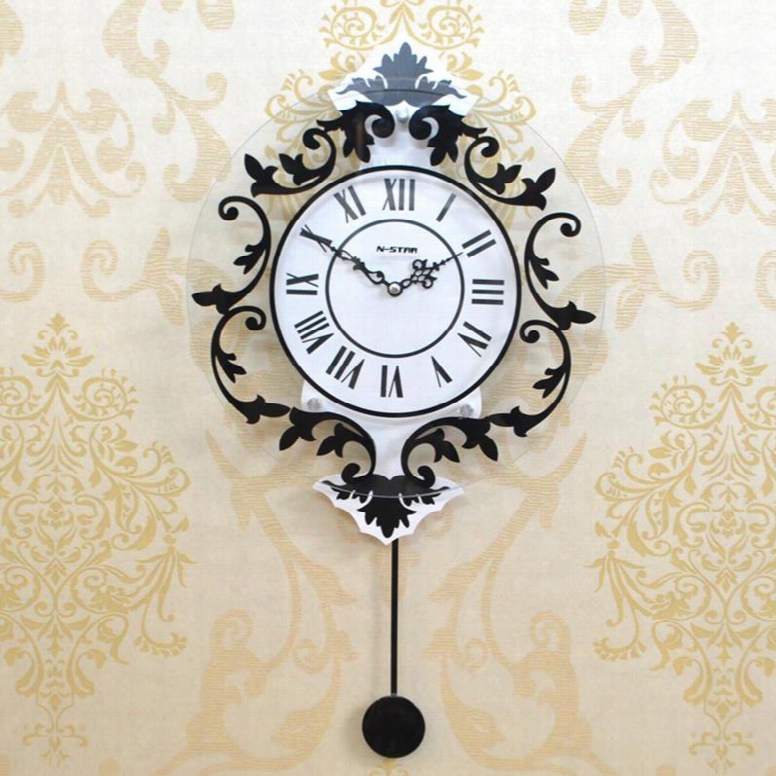 Modern Decorative Roman Style Mute Battery Wall Clock