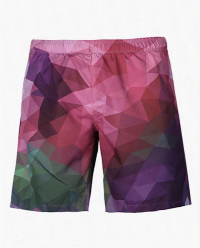 Modest Gradient Pattern Colorful 3d Beach Shorts
