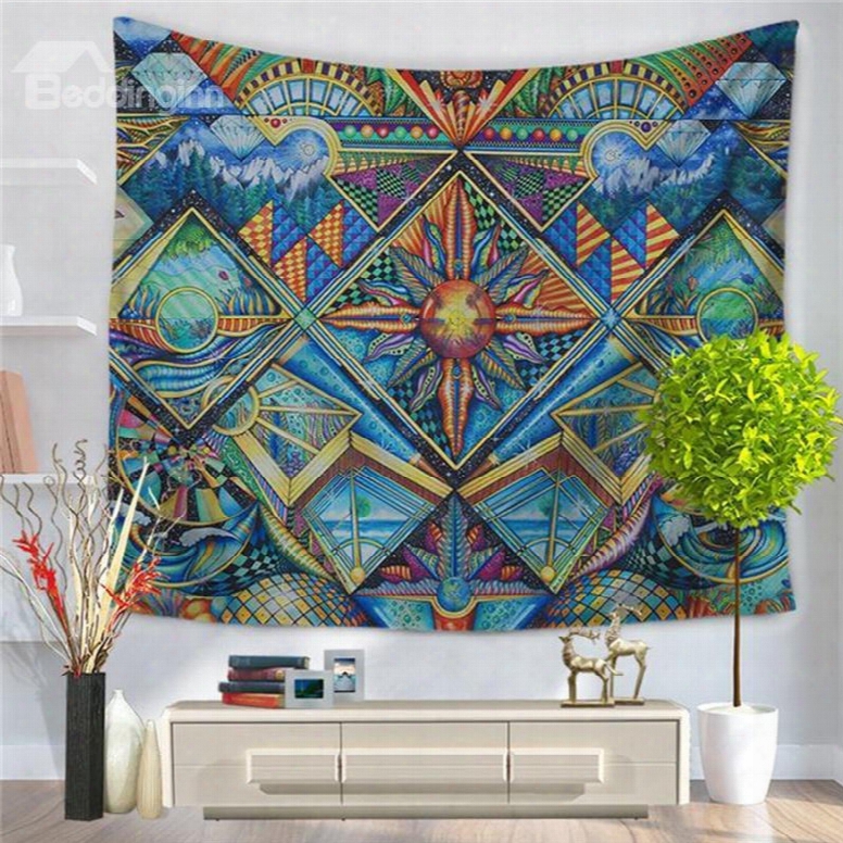 Ornamens Mystical Universe Swirls Bohoethnic Style Decorative Hanging Wall Tapestry