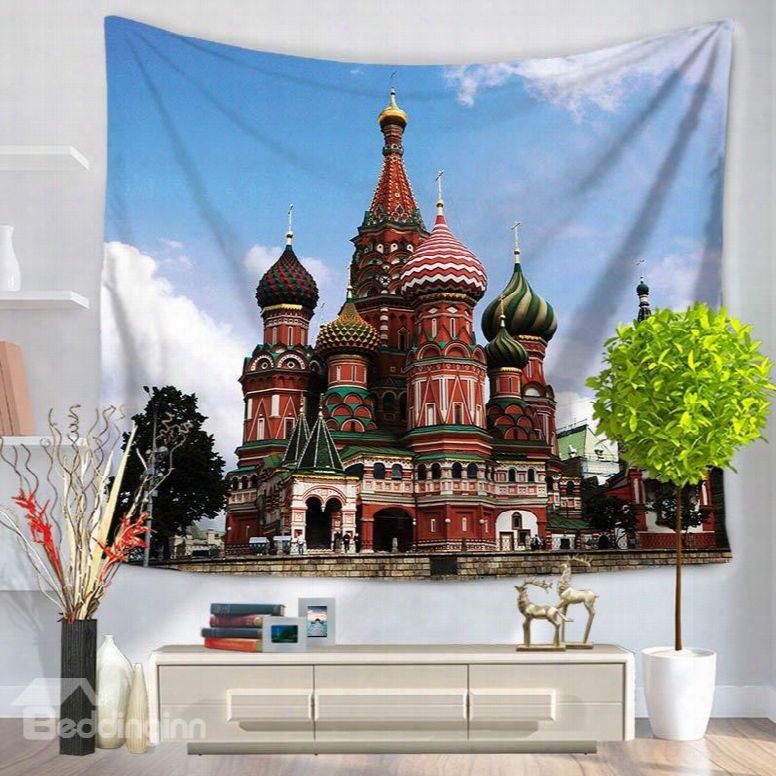 Place Of Interest Moscow Saint Basil's Cathedral Hanging Wall Tapestry