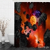 3D Volcano and Planet Pattern Polyester Waterproof Antibacterial and Eco-friendly Shower Curtain