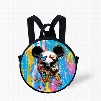 Round 3D Mickey Color Block Pattern School Bag Shoulders Backpack