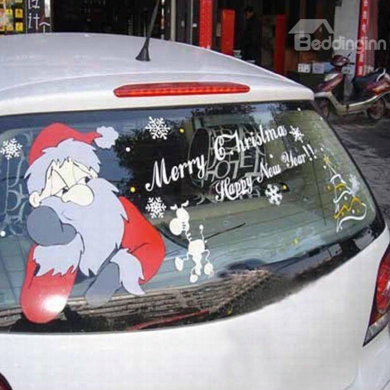Santa Claus Pattern Marry Christmas Style Design Creative Car Sticker