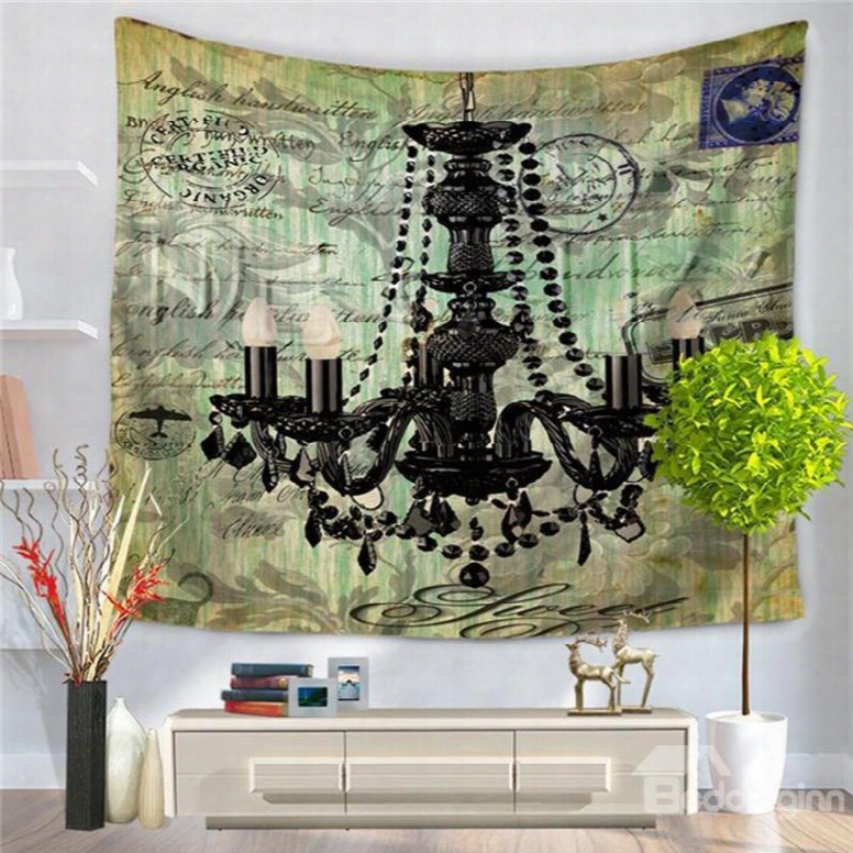 Shining Crystal Lamp Postcard Style Decorative Hanging Wall Tapestry