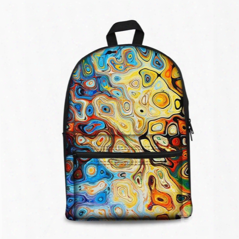 Show Personality Tyle 3d Abstract Art Circle Pattern School For Man&woman Backpack
