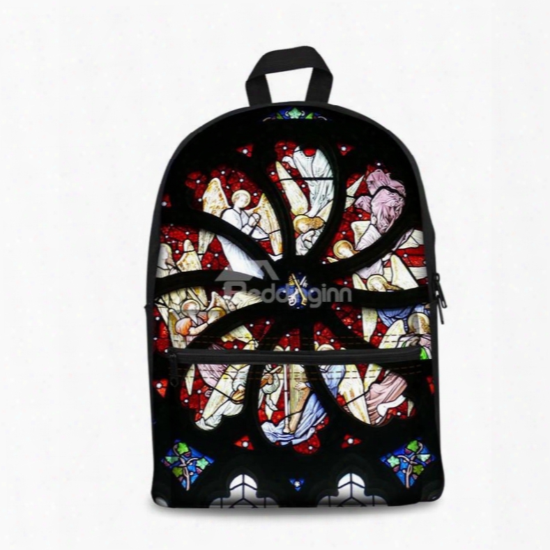 Show Personality Style 3d Church And Angles Pattern School For Man&woman Backpack