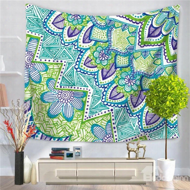 Simple Flowers And Leaves Ethnic Style Decorative Hanging Wall Tapestry
