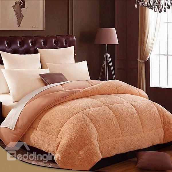 Skincare Soft Plush Solid Camel Comfortable Quilt