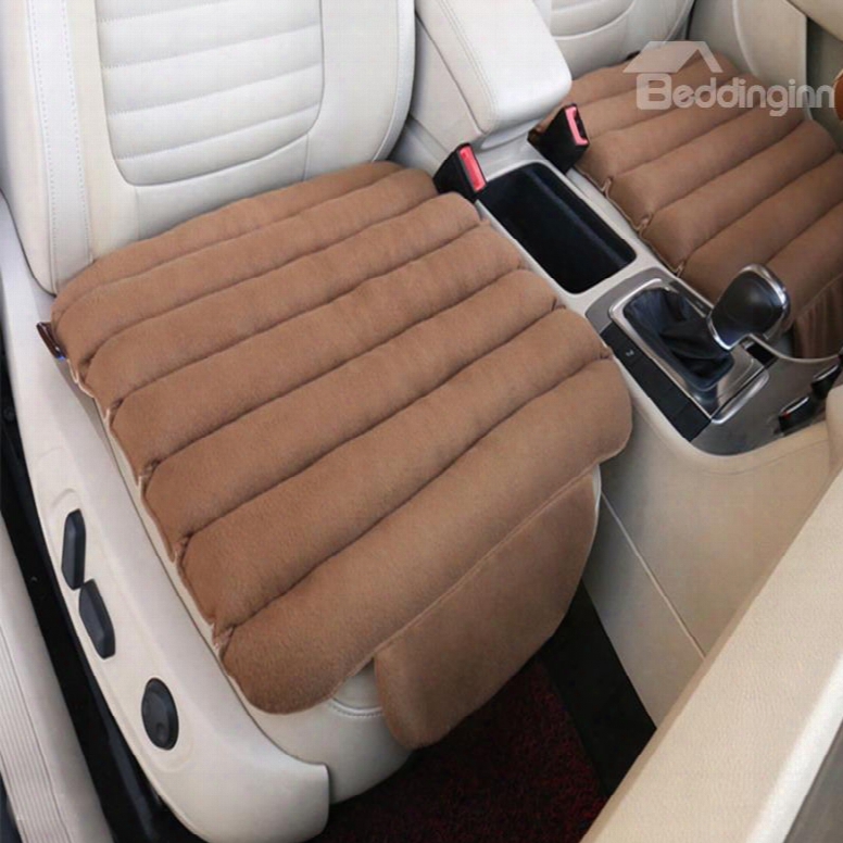 Special 3d Design Velvet Surface Material And High-grade Cotton Filler 1-piece Brown Front Car Seat Mat