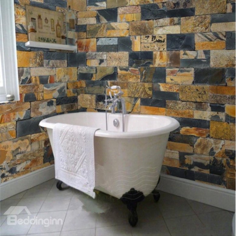 Stone Brick 3d Waterproof Bathroom Wall Murals