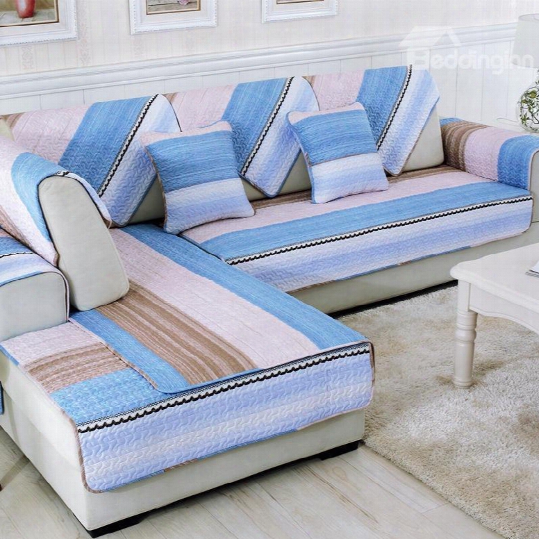 Unique Colorful Strips Print Living Room Decoration Slip Resistant Four Seasons Sofa Covers