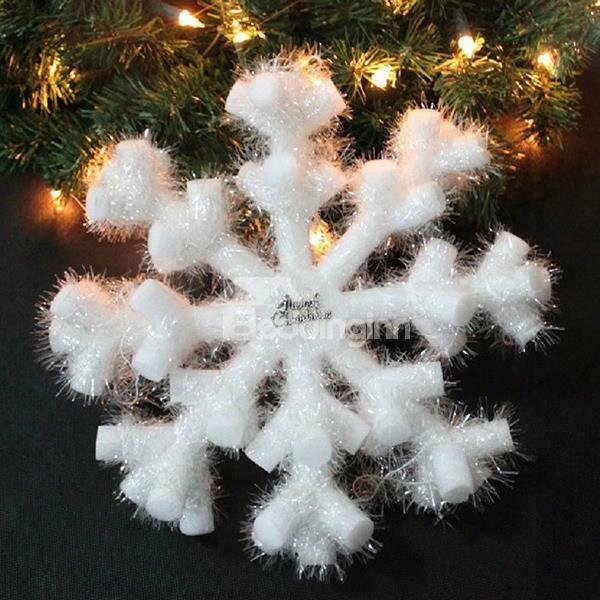 White Pvc Snowflake Shape 40cm Christmas Decoration