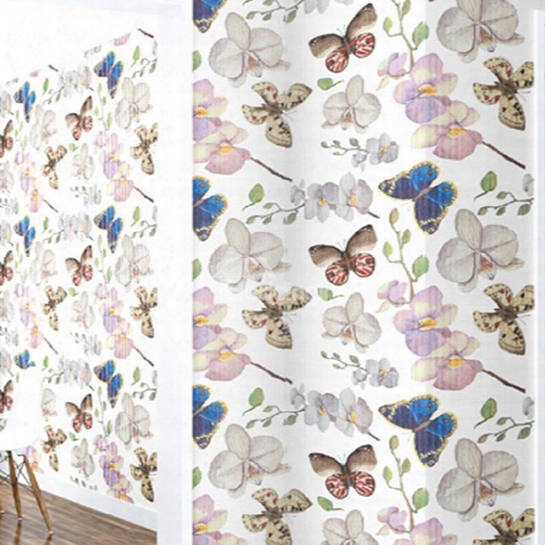 3d Butterflies And Flowers Printed Sturdy Waterproof And Eco-friendly Wall Mural