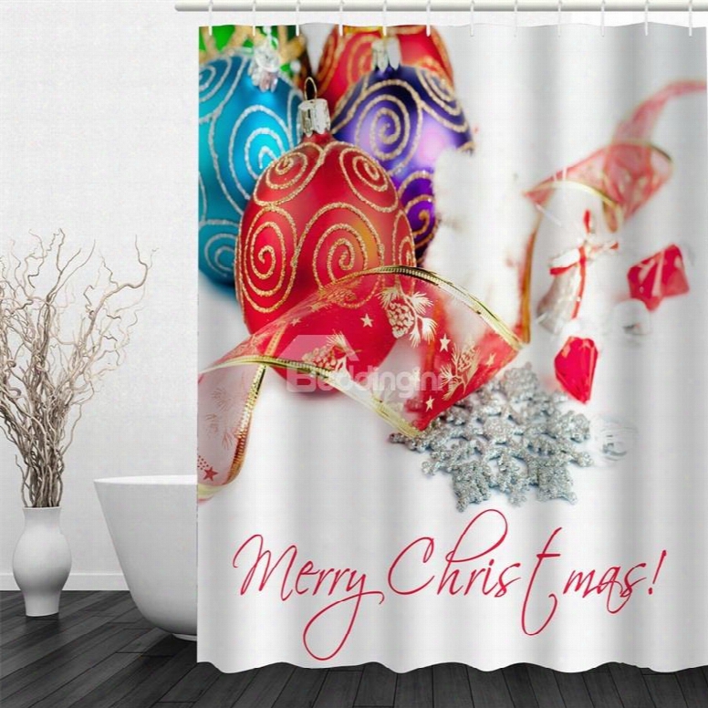 3d Christmas Gifts Polyester Waterproof Antibacterial And Eco-friendly Shower Curtain