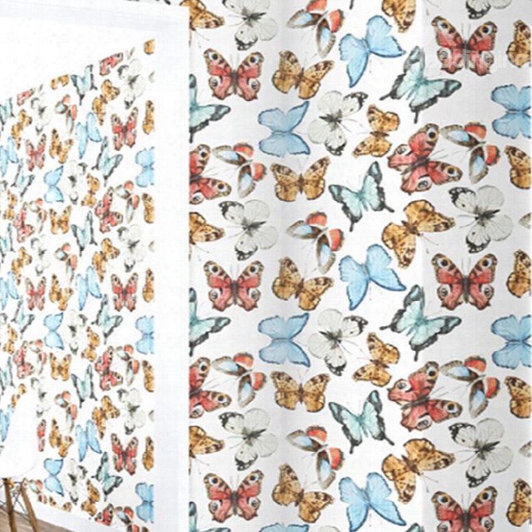 3d Colored Butterflies Sturdy Waterproof And Eco-friendly White Wall Mural
