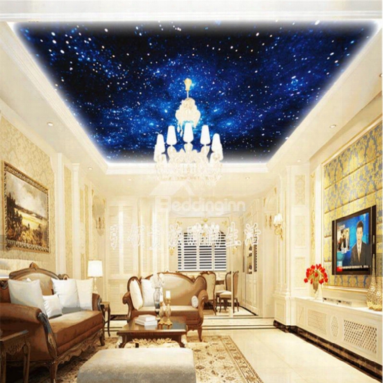 3d Galaxy Pattern Waterproof Durable And Eco-friendly Elf-adhesive Ceiling Murals