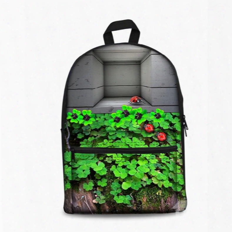 3d Ladybirds And Leaves For Kids School Backpack Boys & Girls School Campus Bags