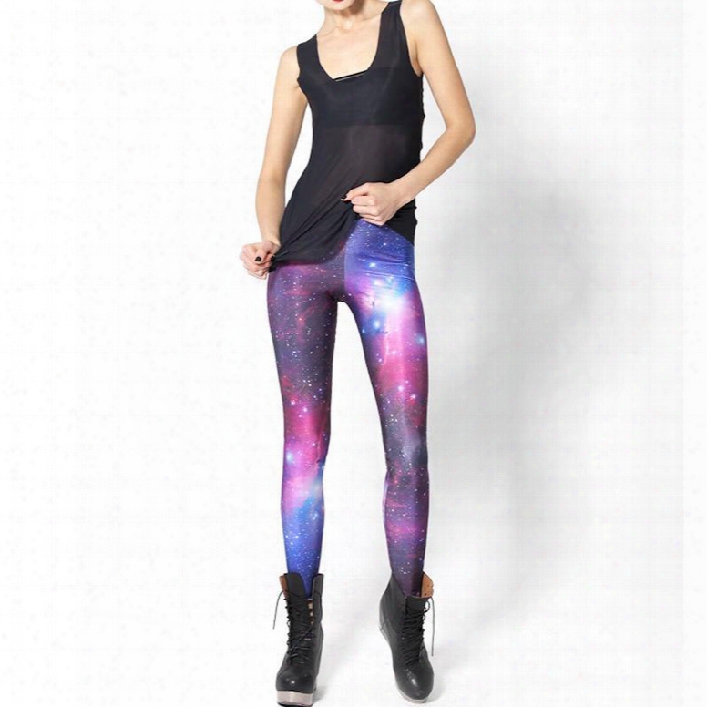 3d Women Leggings Red Galaxy Pattern Yoga Pants Polyester