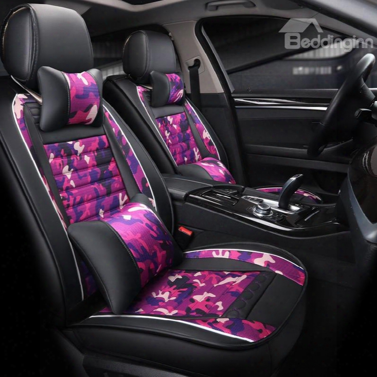 Authentic Camouflage Pattern Serviceable Leather Universal Car Seat Covers