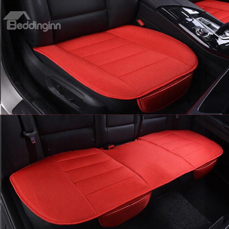 Beautiful Red Color Durable Pet Material 3-pieces Universal Car Seat Mat