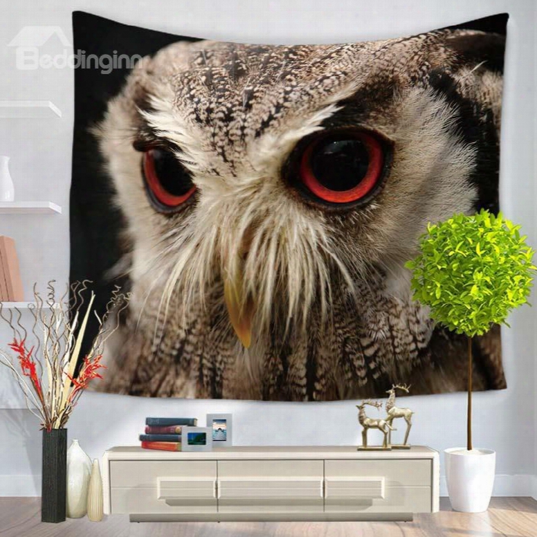 Big Eyes Cool Night Owl Pattern Decorative Hanging Wall Tapestry