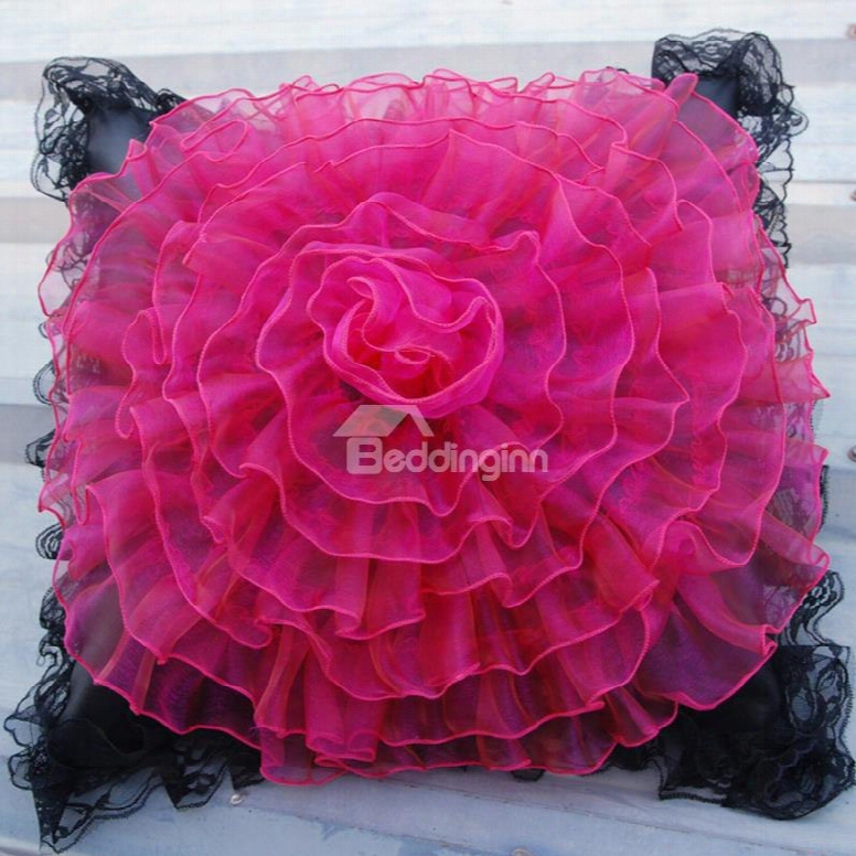 Big Size Beautiful Flower Lace Style Design Single Muti-use Car Pillow