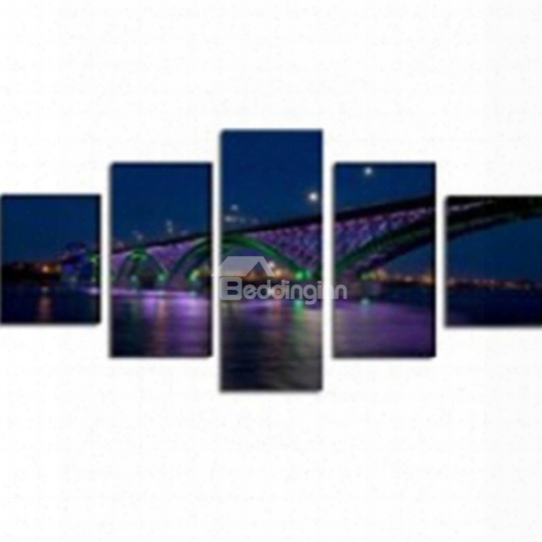 Build A ~ Over  Over Lake Hanging 5-piece Canvas Eco-friendly And Waterproof Non-framed Prints