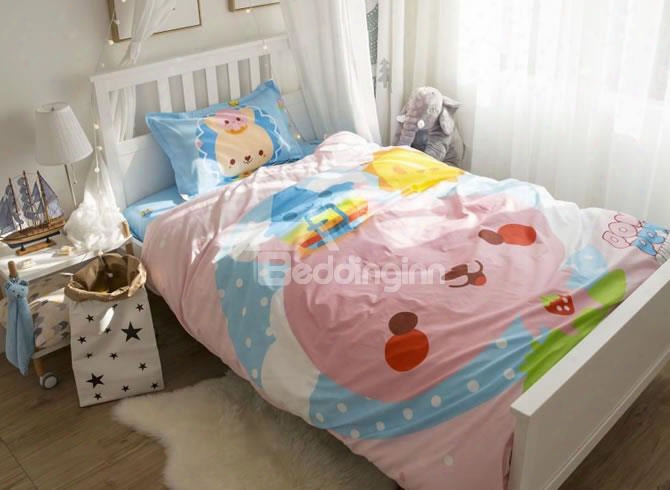 Cartoon Baby Printed Cotton 3-piece Duvet Covers/bedding Sets