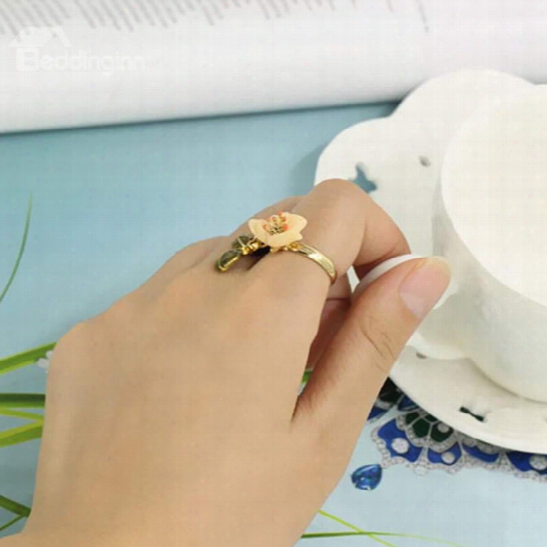 Charming Flower Design Two Colors For Choose Ring
