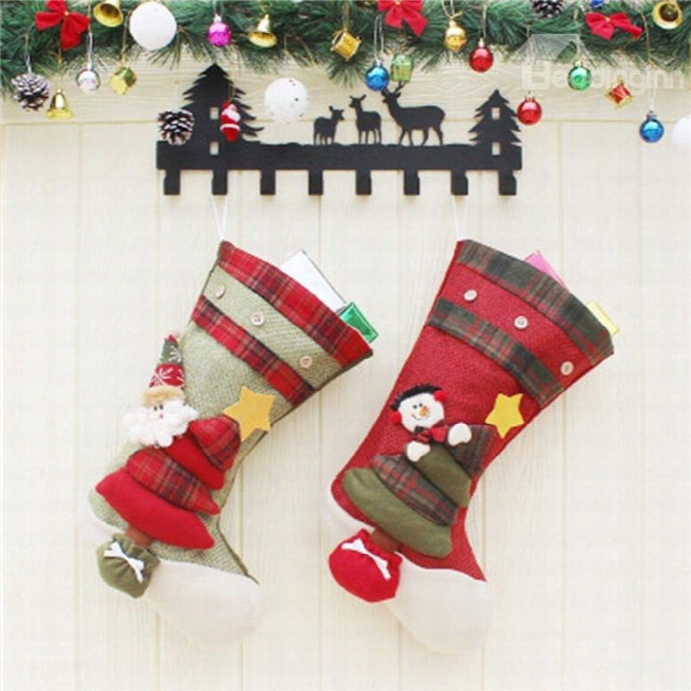 Christmas Tree Decoration Non-woven Fabric And Wool Christmas Stocking