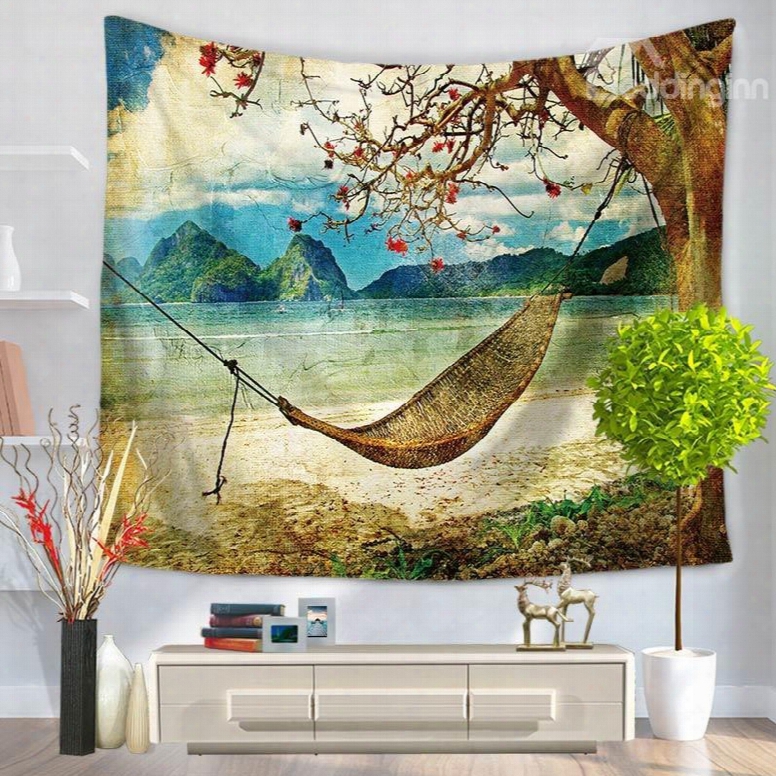 Comfortable Hammock Seaside Holiday Casual Style Decorative Hanging Wall Tapestry