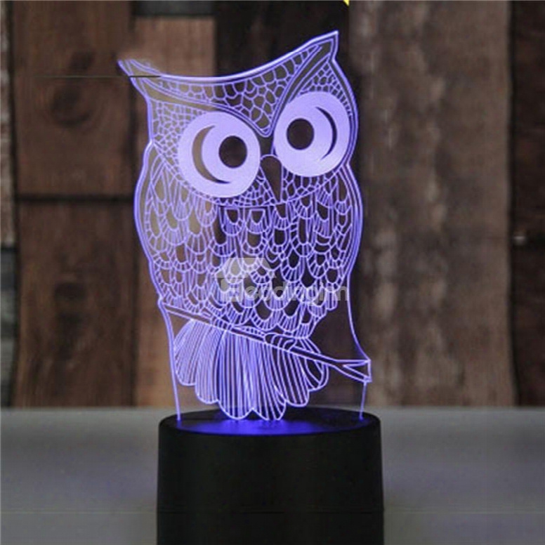 Creative Birthday Gift Concise And Modern Seven Color 3d Usb Led Night Light