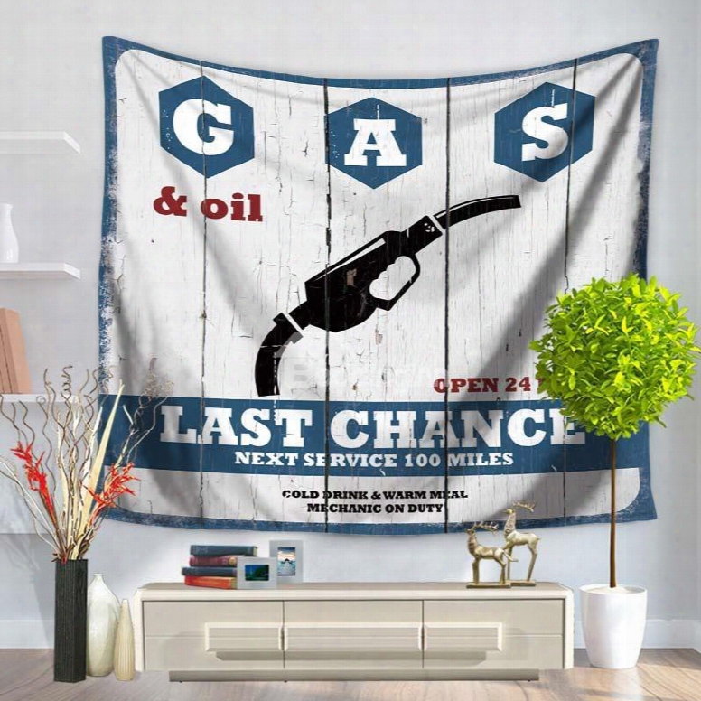 Denim Blje And Letters With A Gun Vintage Style Decorative Death By The Halter Wall Tapestry