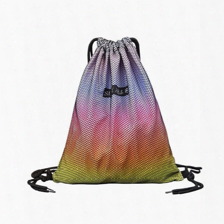 Drawstring Bag Fashion Simple Colorful Portable Backpack